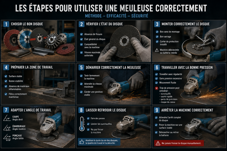 bonnes pratiques pour utiliser une meuleuse