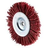 Brosse métallique sur tige - D75 - 12mm - Gros grain - 353036