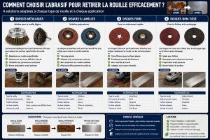 choix de l'abrasif pour retirer la rouille