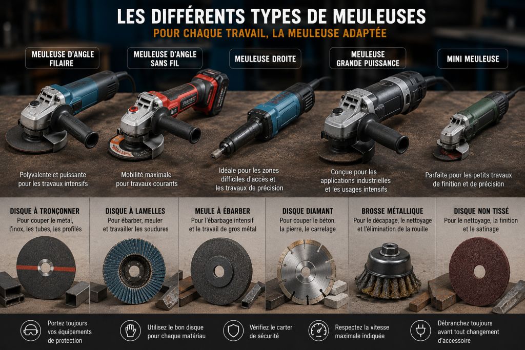 différent type de meuleuse