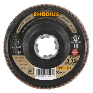 Disque à lamelles inclinées en céramique – 115mm – Grain 80 – 211397 (x10)