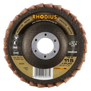 Disque à lamelles inclinées en non-tissé – 115mm – Grain moyen – 303344 (x10)