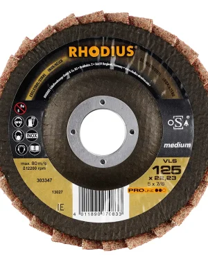 Disque à lamelles inclinées en non-tissé – 125mm – Grain moyen – 303347 (x10)