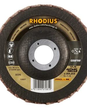 Disque à lamelles inclinées en non-tissé – 125mm – Gros grain – 303346 (x10)