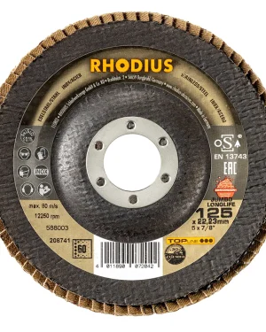 Disque à lamelles inclinées en zircon – 125mm – Grain 60 – 208741 (x10)