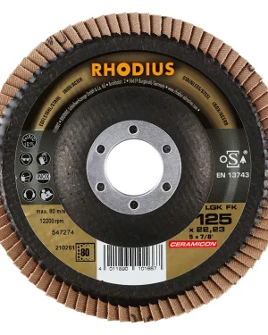 Disque à lamelles plates en céramique – 125mm – Grain 80 – 210261 (x10)