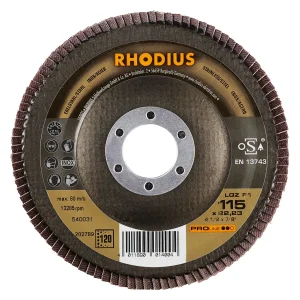 Disque à lamelles plates en zircon – 115mm – Grain 120 – 202789 (x10)