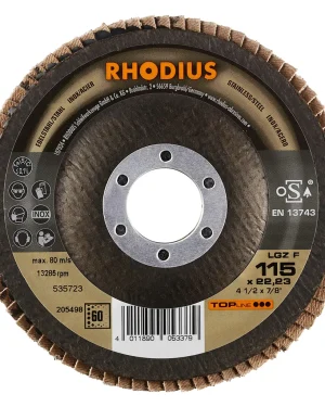 Disque à lamelles plates en zircon – 115mm – Grain 60 – 205498 (x10)