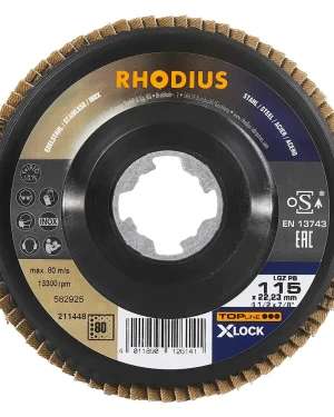 Disque à lamelles plates en zircon – 115mm – Grain 80 – 211448 (x10)