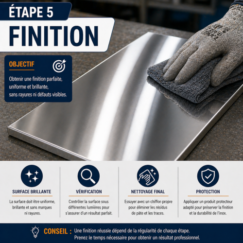 polir inox étape finition