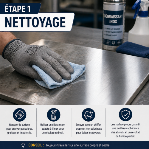 polir inox etape nettoyage