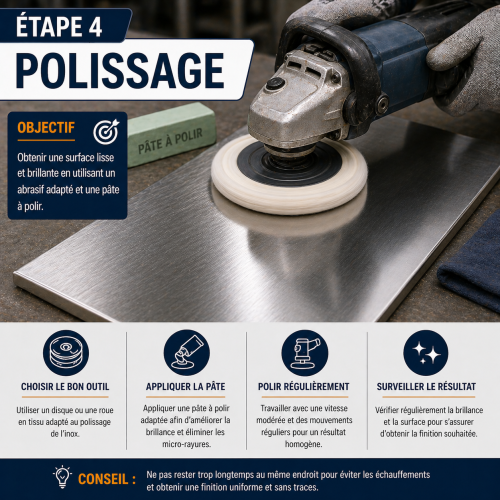 polir inox étape polissage