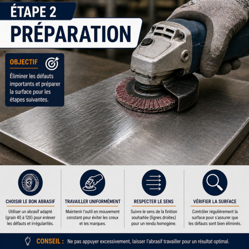 polir inox étape préparation