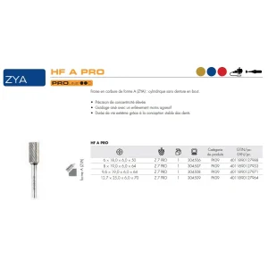 Fraises métalliques forme A – D8 – 19mm – 304507 (x1)