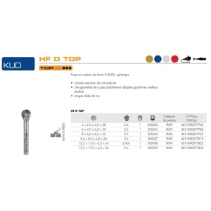 Fraises métalliques forme D – D8 – 6mm – 305035 (x1)