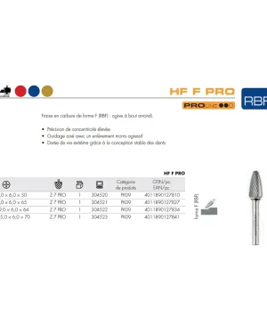 Fraises métalliques forme F – D8 – 20mm – 304521 (x1)