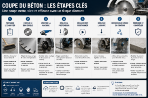 les étapes pour couper du béton