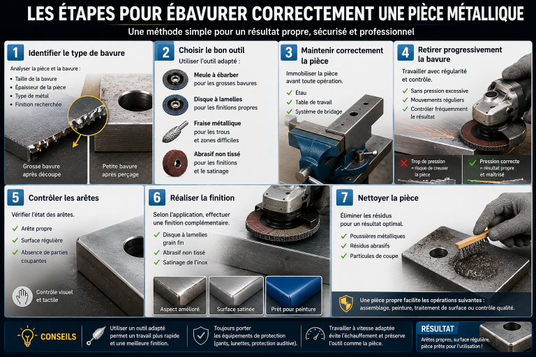 les étapes pour ébavurer
