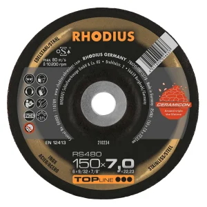 Meule à ébarber en céramique – 115mm – 7mm – grain céramique – 210238 (x25)