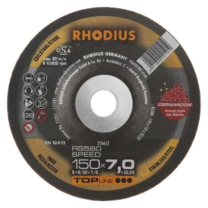 Meule à ébarber en céramique – 150mm – 7mm – grain céramique – 210657 (x10)