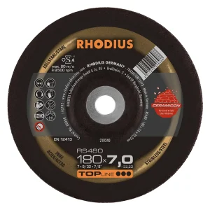 Meule à ébarber en céramique – 180mm – 7mm – grain céramique – 210240 (x10)