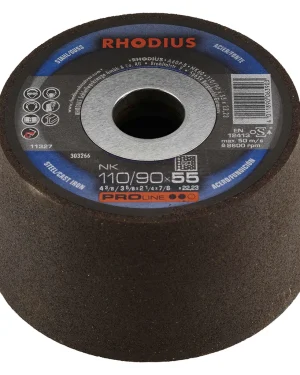 Meule à ébarber en corindon – 110-90mm – 55mm – Grain 60 – 303266 (x6)