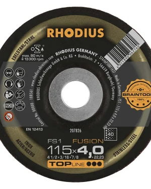 Meule à ébarber en corindon – 115mm – 4mm – Grain 40 – 207826 (x10)