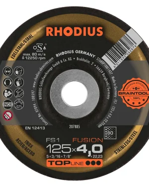 Meule à ébarber en corindon – 125mm – 4mm – Grain 80 – 207885 (x10)