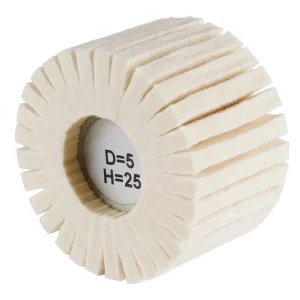 Polissoir cylindrique à lamelles feutre – D80 – 50mm – 305387 (x10)