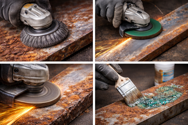 retirer la rouille avec des abrasifs